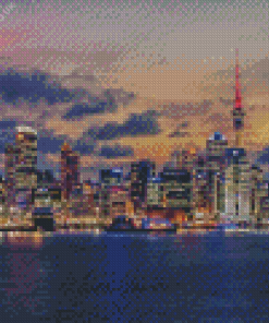 Auckland City Sunset Diamond Painting