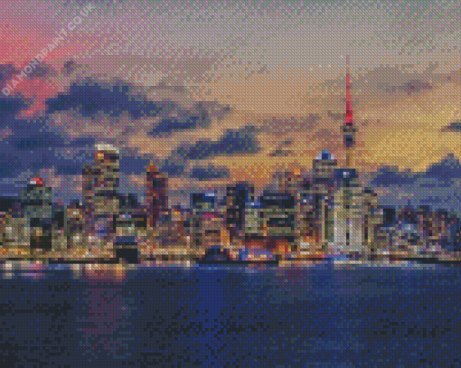 Auckland City Sunset Diamond Painting