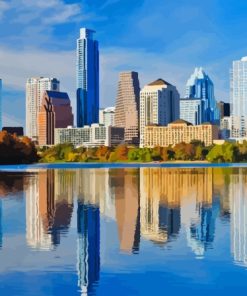 Austin Skyline Reflection Diamond Painting