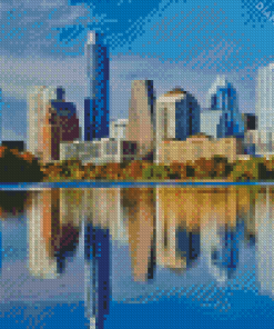 Austin Skyline Reflection Diamond Painting