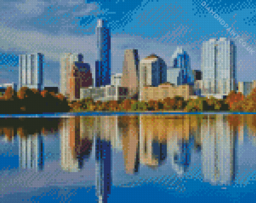 Austin Skyline Reflection Diamond Painting