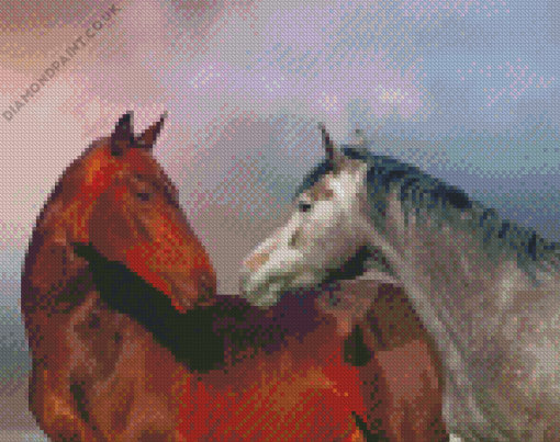 Beautiful Horse Couple Diamond Painting