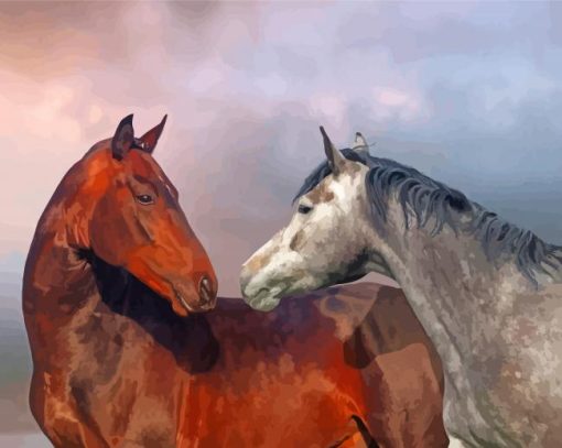 Beautiful Horse Couple Diamond Painting