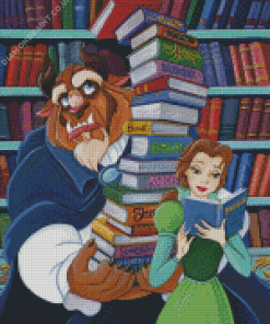 Beauty And The Beast Library Diamond Painting