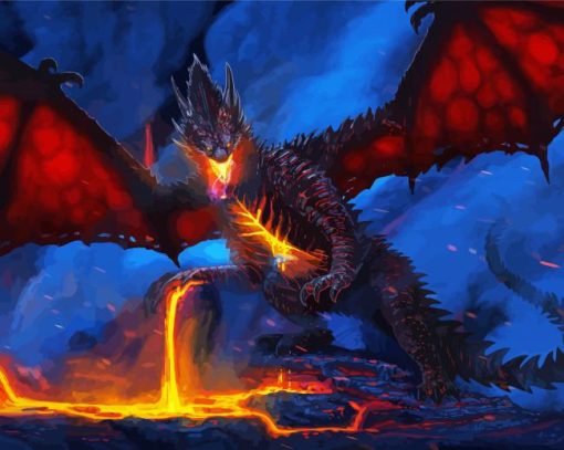 Black And Red dragon Diamond Painting