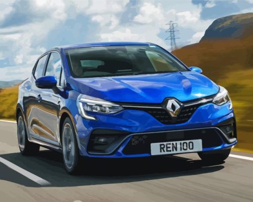 Blue Renault Clio Diamond Painting