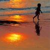 Boy Running On Beach Diamond Painting