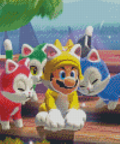 Cat Mario Diamond Painting