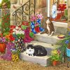 Cats In Home Garden Diamond Painting