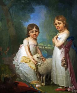 Children With A Lamb Diamond Painting