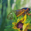 Cicadas On Flower Diamond Painting