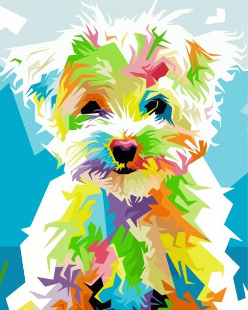 Colorful Maltese Dog Diamond Painting