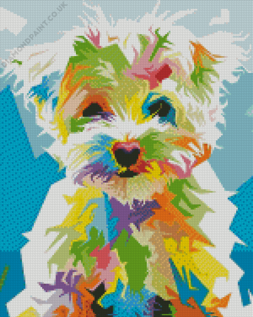 Colorful Maltese Dog Diamond Painting