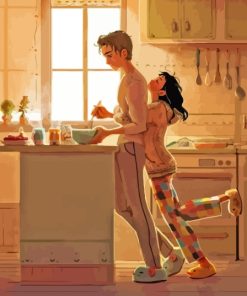 Cute Couple In Kitchen Diamond Painting