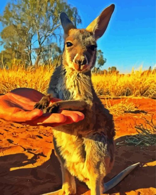 Cute Baby Kangaroo Diamond Painting