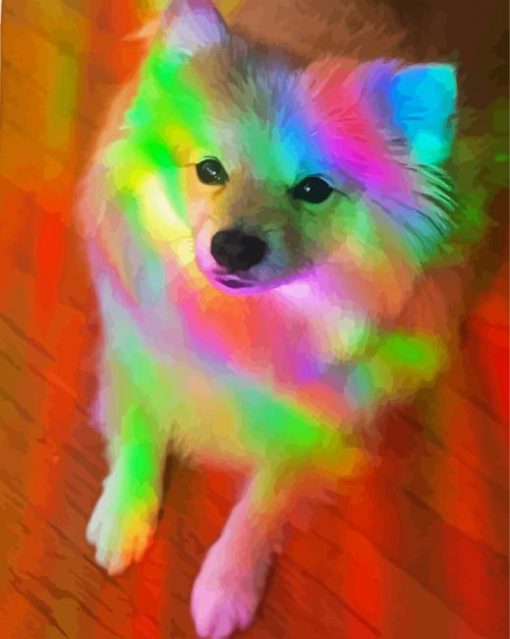 Cute Rainbow Dog Diamond Painting