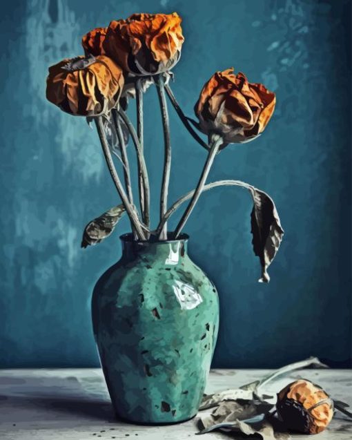 Dead Flowers Vase Diamond Painting