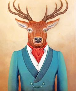 Deer Wearing Clothes Diamond Painting