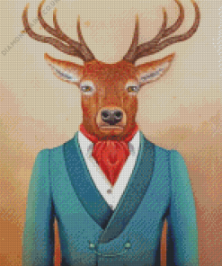 Deer Wearing Clothes Diamond Painting