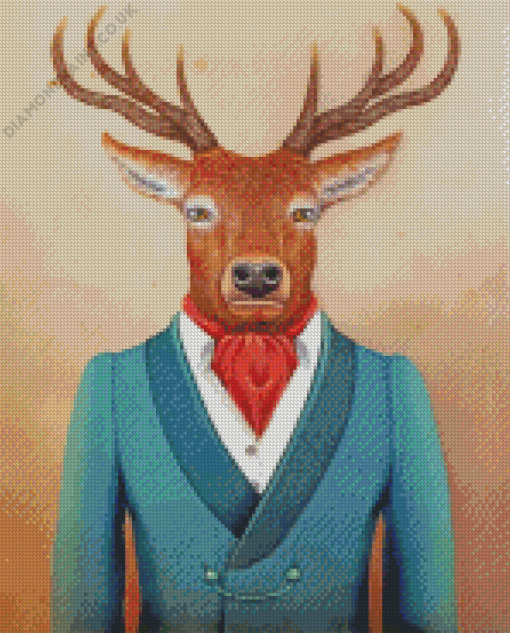 Deer Wearing Clothes Diamond Painting