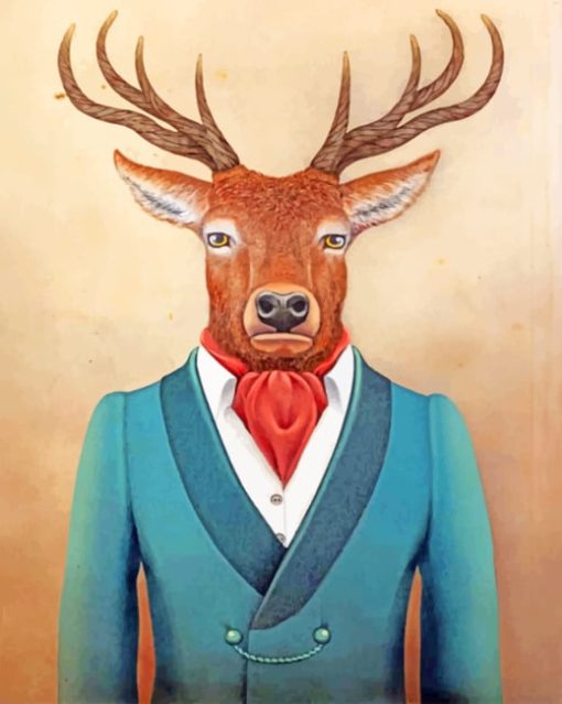 Deer Wearing Clothes Diamond Painting