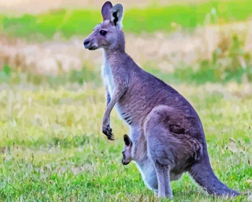 Eastern Grey kangaroos Diamond Painting