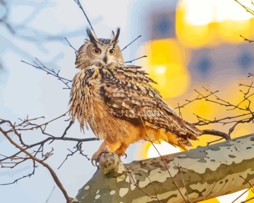 Eurasian Eagle Owl Diamond Painting