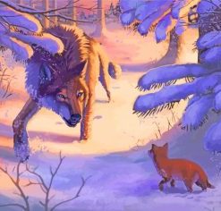 Fox And Wolf Diamond Painting