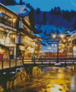 Ginzan Onsen Night Diamond Painting