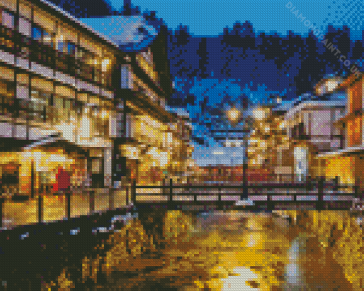 Ginzan Onsen Night Diamond Painting