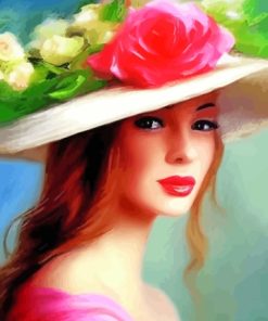 Girl In Derby Hat Diamond Painting