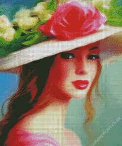 Girl In Derby Hat Diamond Painting