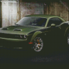 Green Dodge Challenger Diamond Painting