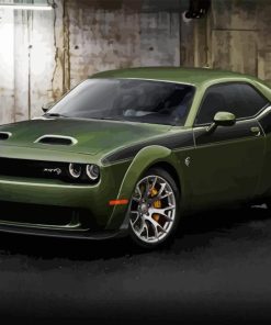 Green Dodge Challenger Diamond Painting