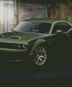 Green Dodge Challenger Diamond Painting