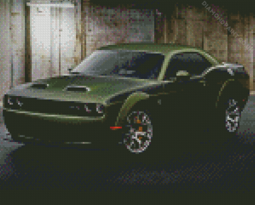 Green Dodge Challenger Diamond Painting