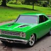 Green Roadrunner Car Diamond Painting