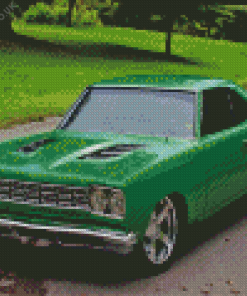 Green Roadrunner Car Diamond Painting