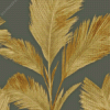 Grey And Gold Leaves Diamond Painting