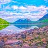 Jordan Pond Landscape Diamond Painting