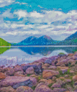 Jordan Pond Landscape Diamond Painting