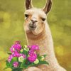 Llama With Flowers Diamond Painting