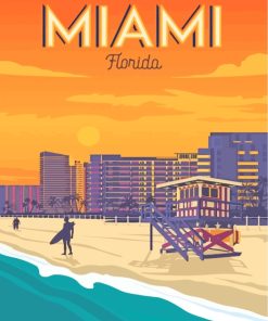 Miami Florida Poster Diamond Painting