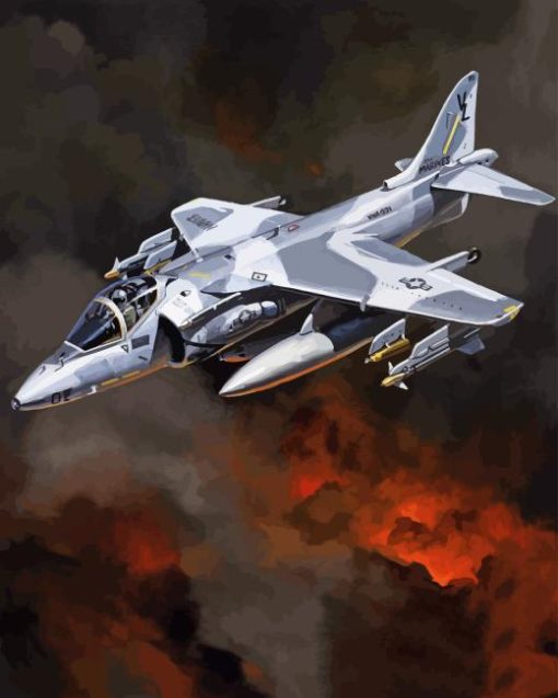 Military Harrier Plane Diamond Painting