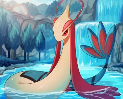 Milotic In Waterfall Diamond Painting