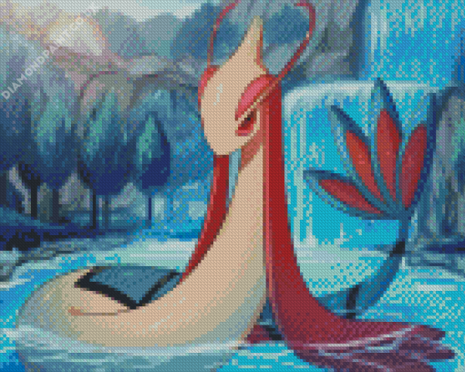 Milotic In Waterfall Diamond Painting