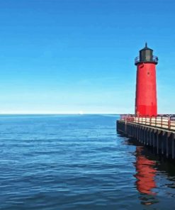 Milwaukee Red Lighthouse Diamond Painting