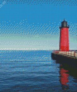 Milwaukee Red Lighthouse Diamond Painting