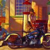 Motorcycle Gas Station Diamond Painting