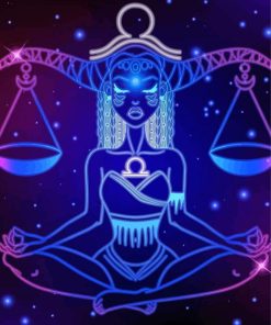 Neon Libra Lady Diamond Painting